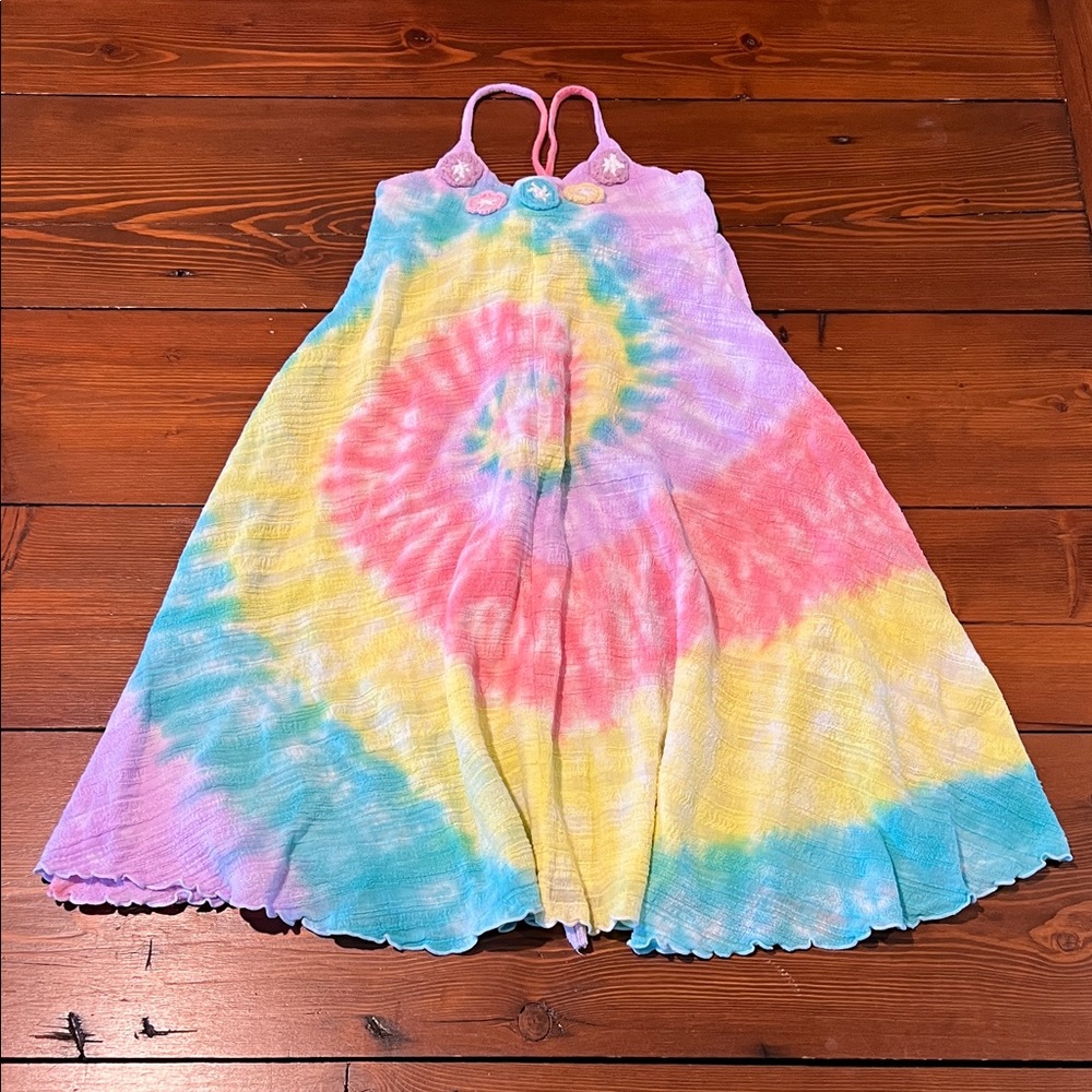 Girls Size 5 - Joyous and Free - Tie Dye Tie Back Dress Multicolor Adjustable
